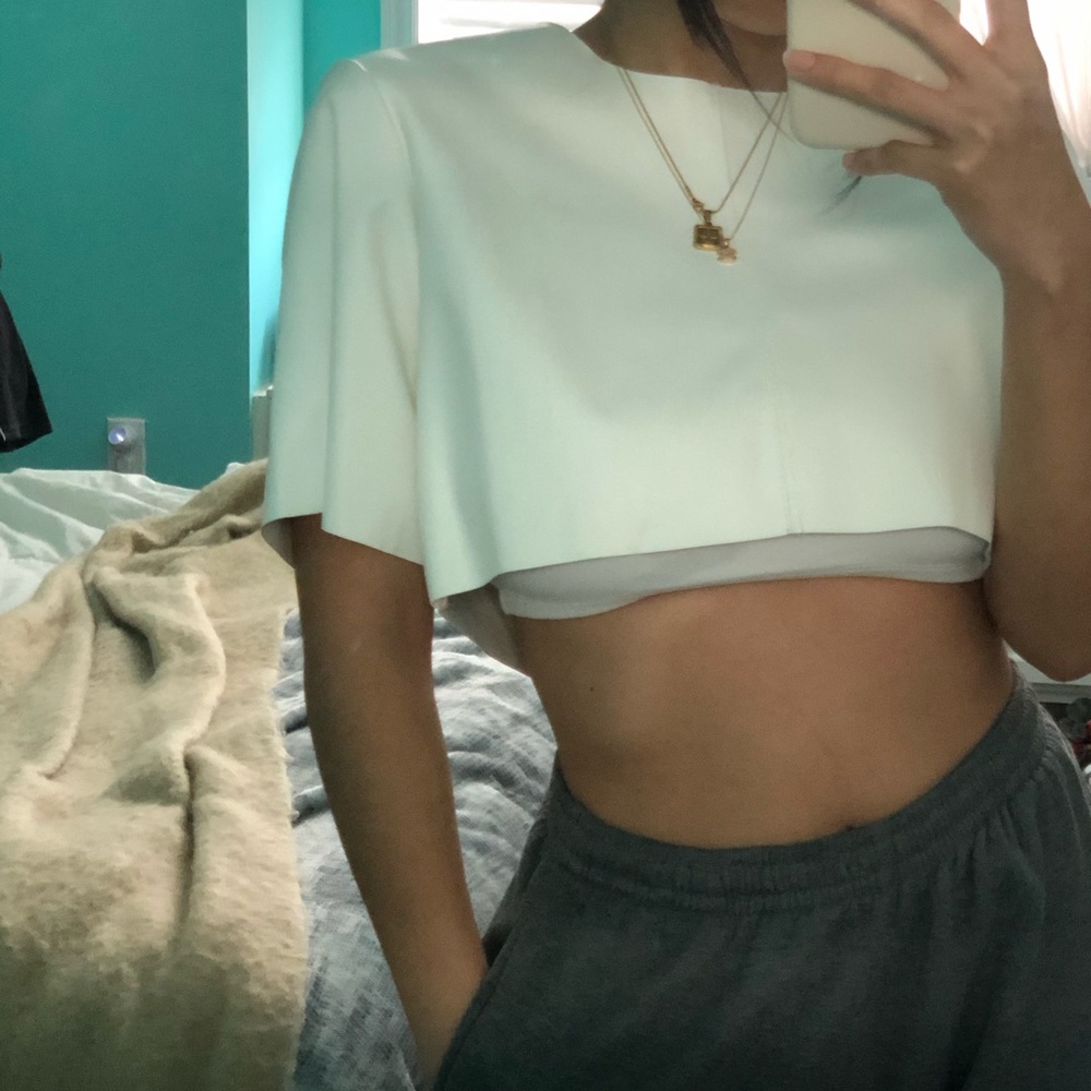 Faux leather crop top NWT